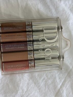 Dior Lip Gloss Set - Rose, Bronze & Warm Nude Tones